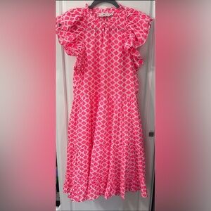 Vineyard Vines Printed Ruffle Sleeve Dress